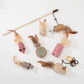 Funny Cat Hemp Rope Feather Toy Set