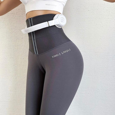 Gray Sexy High Waist Fitness Corset Leggings