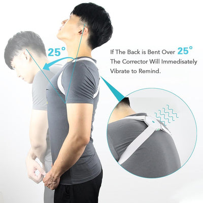 Gray Adjustable Intelligent Posture Corrector Pain Relief