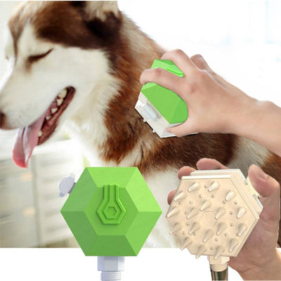 Dog bathing and shower with greean splash shower