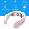 IN ONE Portable Neck Massager with Heating Function 3 Massage Modes and 15 Levels Speeds with Remote Control (Pink)