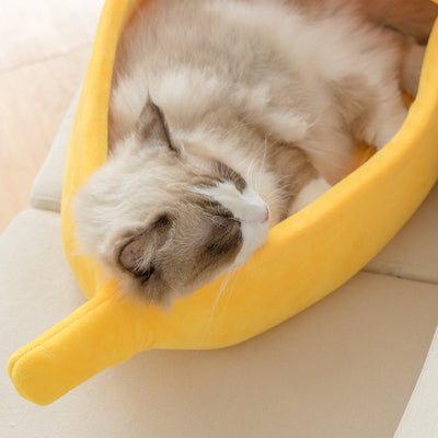 Portable Funny Banana Shaped Cat Bed
